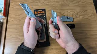 EAB Anodized Thumb - E.A.B. Stainless Steel Compact Utility Knife in Black Topo - Home Depot #EDC