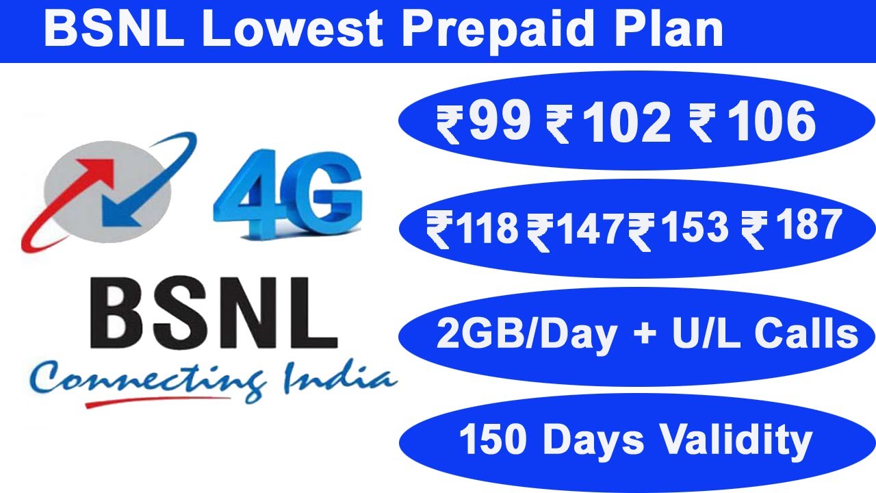 BSNL 4G Recharge Plans & Offers List 2021 | BSNL Lowest Plan | Bsnl ...