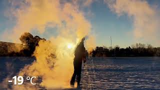 多伦多零下19度🤣泼水成冰 Water rapidly evaporates and cools in the freezing air#wintermagic #多伦多 #winter