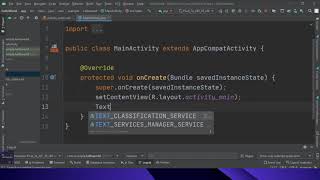 textview in android studio java and set text value programmatically