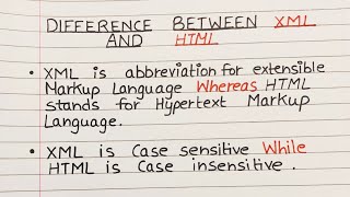 Difference Between xml and html | HTML vs XML