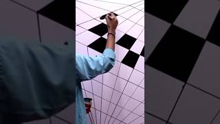 Easy 3D Optical illusion Wall painting Art #shorts #painting #art