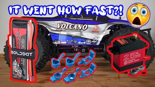 Redcat Volcano EPX 3S Lipo Speed Test - Zoskay 25kg Servo \u0026 Hobbypark Alum. Hub Carrier Kit Install