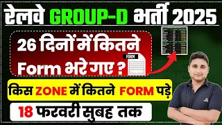 Total Form Fill Up in railway group d till today|| किस zone में कितने फार्म पड़े|| 18 -फरवरी सुबह तक