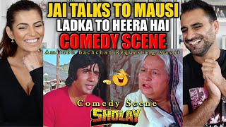 SHOLAY - Best Comedy Scene REACTION! | Jai talks to Mausi | Amitabh Bachchan | Dharmendra
