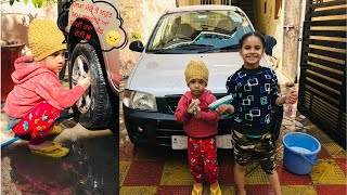 car wash ਪਾਪਾ ਮੇਰੇ ਤੋਂ ਬਹੁਤ ਕਮ ਕਰਵਾਂਦੇ ਆ ਮ ਸਾਰੀ ਹਵਾ ਕੱਢ ਦੇਣੀ a