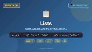 Lists (append, sort, pop, slice, in, enumerate) - Python Tutorial for Beginners #8