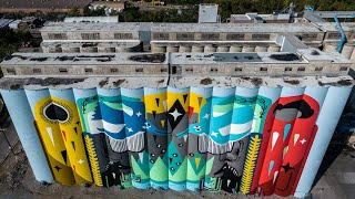 Artist Sarah Rowe talks about iconography in silo mural