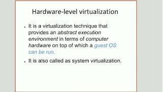 CC- Cloud Computing-BE CSE-IT- Hardware-level Virtualization