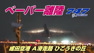 【4K】成田空港 ひこうきの丘 ボーイング747ヴェーパー引いての離陸５連発