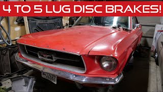 1967 Ford Mustang Gets Upgraded Brakes! - Wilwood 4 Piston 5 Lug Disc Brakes