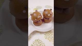 黒糖くままんじゅう Brown sugar bear buns #decofood #decoration #cutefood #kawaiifood #chocochips #黒糖 #饅頭 #熊