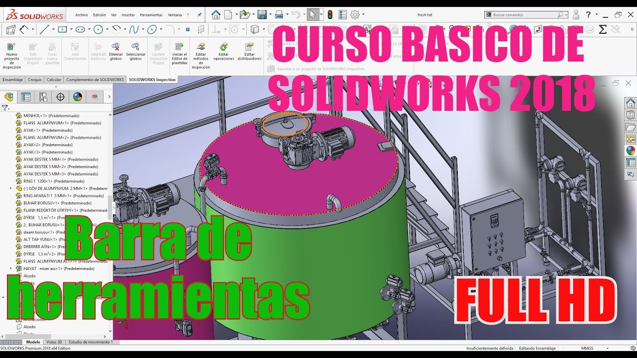 Curso Básico 2 Solidworks 2018, La Barra De Herramientas, Interfaz De ...