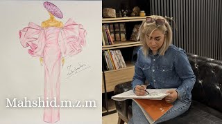 Step-by-step tutorial/how to draw a beautiful dress/drawing easyfashion clothes/#illustration design