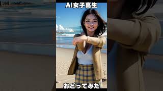 AI女子高生 海でおどってみた #ai #shorts #美少女 #stablediffusion