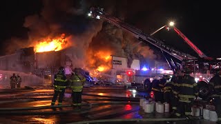 Rockville Centre,LI FD - Fuel Tanker \u0026 2 Sty Commerical Building on Fire 2/16/22