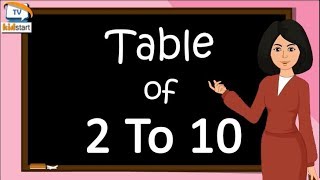 Multiplication Tables For Children 2 to 10 | Table 2 to 10 | Learn multiplication For kids
