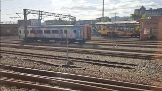 4183次蘇澳發車經由宜蘭線開往北湖的EMU708+EMU707阿福號區間車，(八堵站→七堵站路程景)