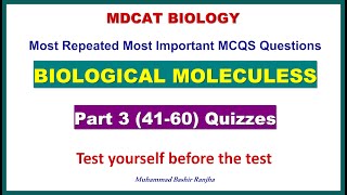 Biological Molecules MCQS Part-3 #mdcatbiology #mdcat2024 #biologicalmolecules #etea2024 #nums2024