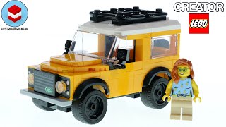 LEGO Creator 40650 Land Rover Classic Defender - LEGO Speed Build Review