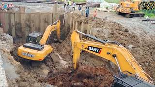 Road under railway Line | railway bridge construction | working full night from uppugunduru A.P