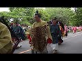 aoi matsuri procession along the kamo river in kyoto japan.