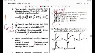 Ağırlıq qüvvəsi.Ümumdünya cazibə qanunu.Qravitasya sabiti..GÜVƏN nəşriyyatı TEST A