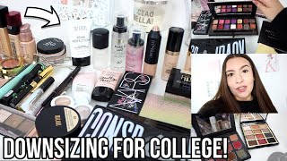 DOWNSIZING MY MAKEUP COLLECTION FOR COLLEGE | Makeup I’m Bringing & Pack With Me | Jackie Ann