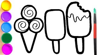 How to Draw Ice cream and coloring for kids