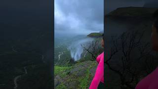 Reverse Waterfall🌈💦 | Naneghat Maharashtra | #travel #waterfall #nature #explore #adventure