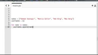 Converting a list of names to a list of usernames in Python
