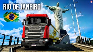 SUBI NO CRISTO REDENTOR NO RIO DE JANEIRO DE CAMINHÃO -  Euro Truck Simulator 2 ( Com Volante G923)