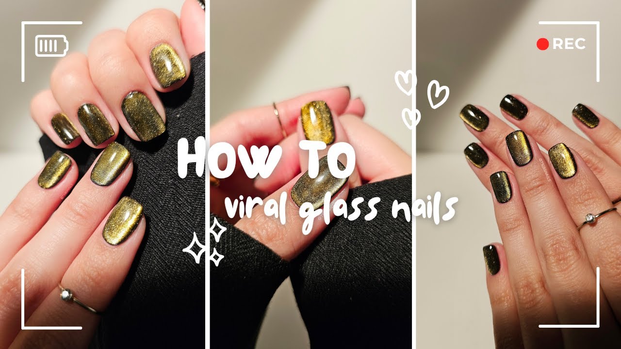 How To My Take On Viral Glass Nails Tutorial ﾋ鳴ｰ Youtube