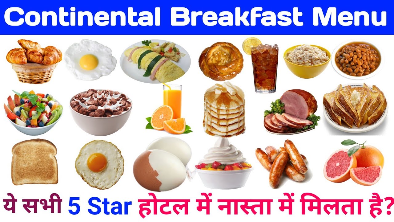 Continental Breakfast Name Continental Breakfast Menu English
