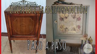 💙Amazing MAKEOVER of an old NIGHT TABLE | STEP BY STEP