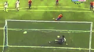 Super monster penalty shot of young Spanish talent