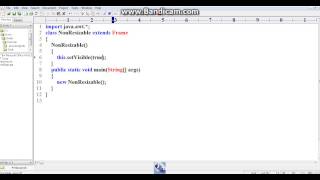 How to create a non resizale window in java awt or swings