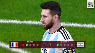 PES23 | Penalty Shootout | MBAPPE VS. MESSI | 2022 FIFA World Cup: France v Argentina | Gameplay #1