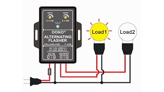 AC 100 - 240V 2A Dual Output Alternating Flasher Module, OONO F-1058