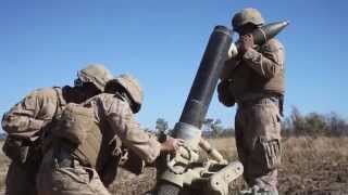 Closeup of 120mm Heavy Mortar in Action