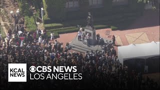 USC students protest against decision to ban valedictorian's speech at commencem
