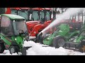 clearing snow with avant wheel loader