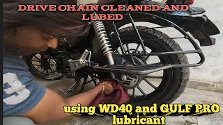 how I cleaned and lubed my bike's chain sproket | wd 40 and gulf pro | honda highness