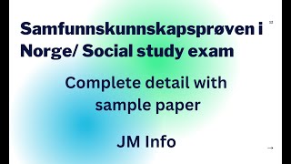 Samfunnskunnskapsprøven | Statsborgerprøven | Social study exam with sample paper | Norway