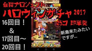 ハロウィンガチャ【16回目～20回目】毎日25個即単発！白猫プロジェクト