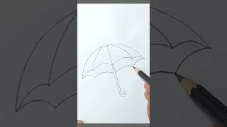 Drawing a picture of an umbrella. Umbrella drawing easy. #youtubeshorts #drawing #umbrelladrawing