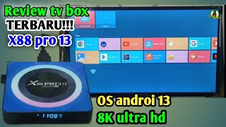 review tv box x88 pro 13 os android 13 ultra hd 8k