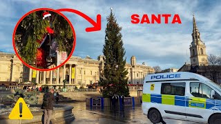 TRAFALGAR SQUARE LOCKDOWN: POLICE URGE MAN TO CLIMB DOWN FROM MASSIVE CHRISTMAS TREE 🚨