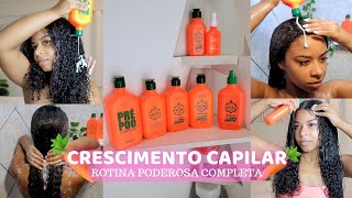 ROTINA DE CRESCIMENTO CAPILAR🧡🥕| ROTINA PODEROSA COMPLETA| Testando o Tônico poderoso