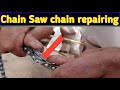 Chainsaw machine chain repairing